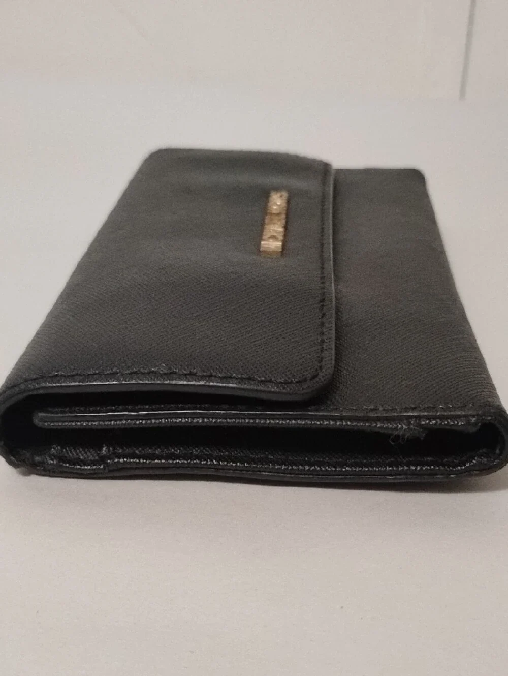 Michael Kors Jet Set Travel Black Leather Card Holder with Gold‎ Logo